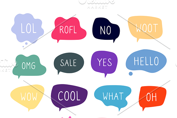 Bubble talk phrases. Online chat clo