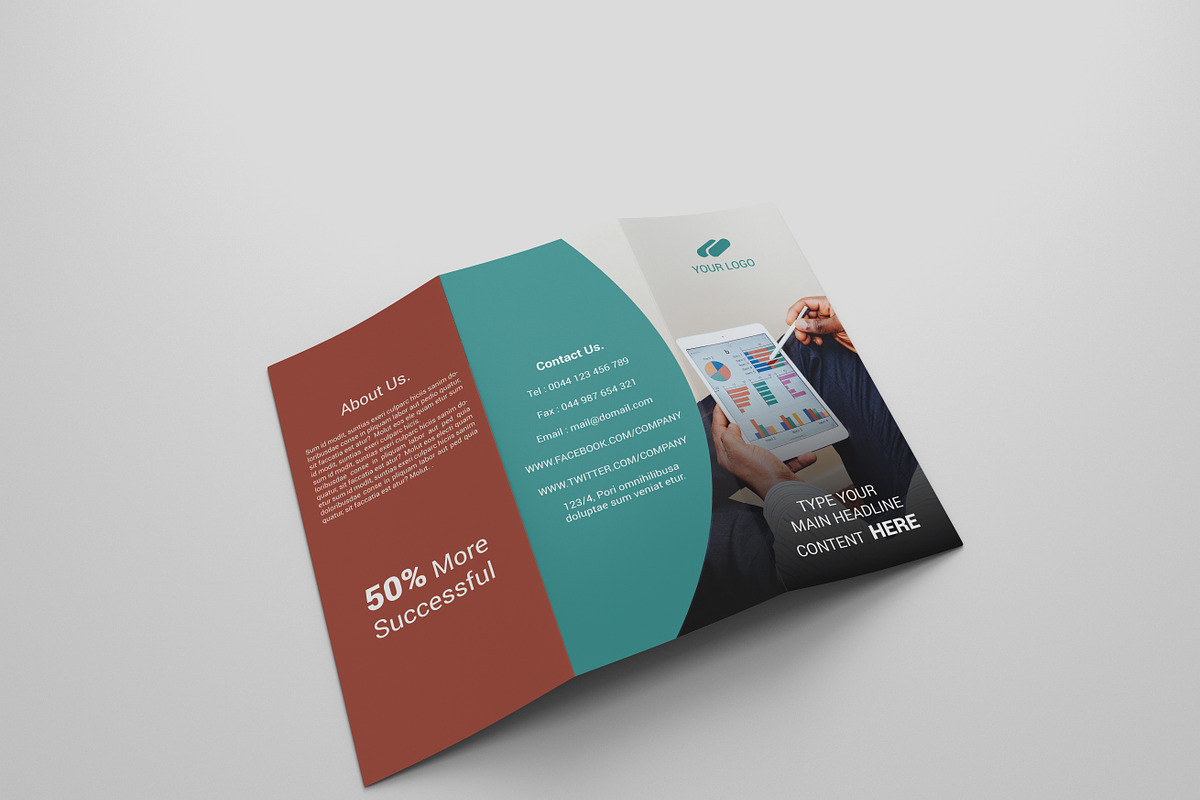 Business Tri-fold Brochure in Brochure Templates - product preview 8