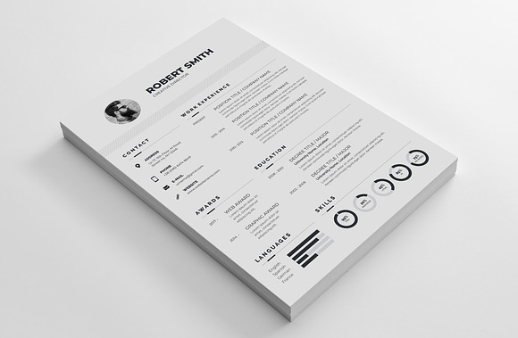 Clean Resume / CV Template in Letter Templates - product preview 3