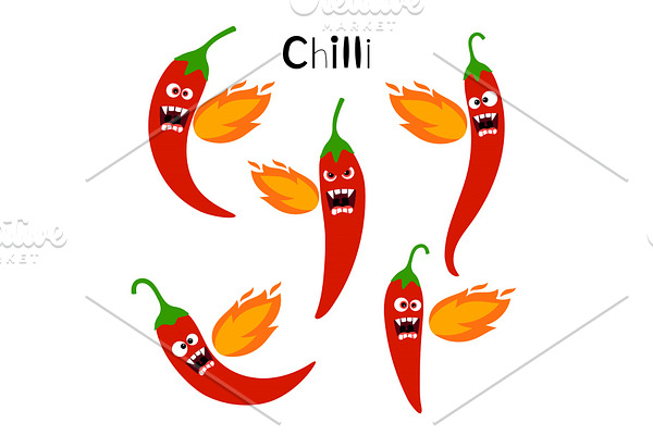 Spicy chilli fire peppers