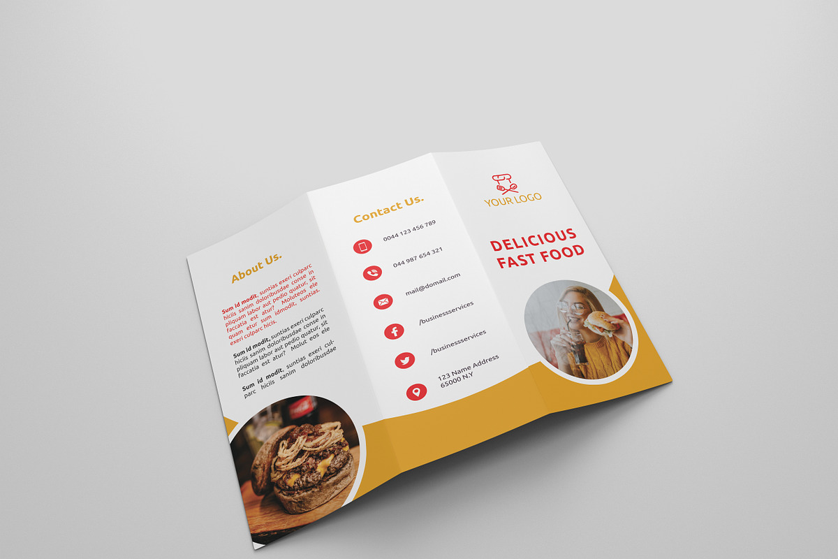 Fast Food Tri-fold Brochures in Brochure Templates - product preview 8