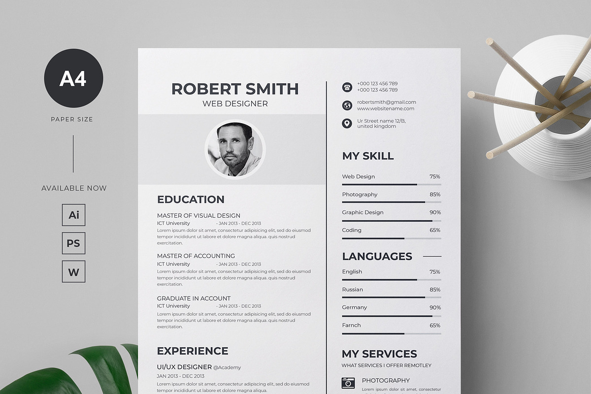 Clean Resume / CV Template in Letter Templates - product preview 8