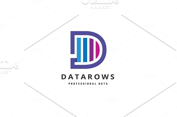 Data Rows Letter D Logo in Logo Templates - product preview 1