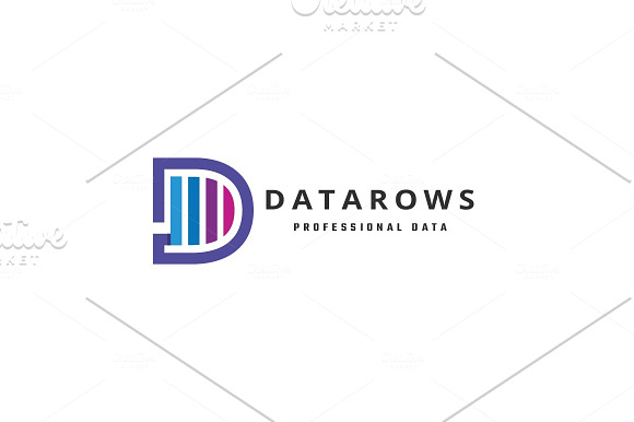 Data Rows Letter D Logo in Logo Templates - product preview 2