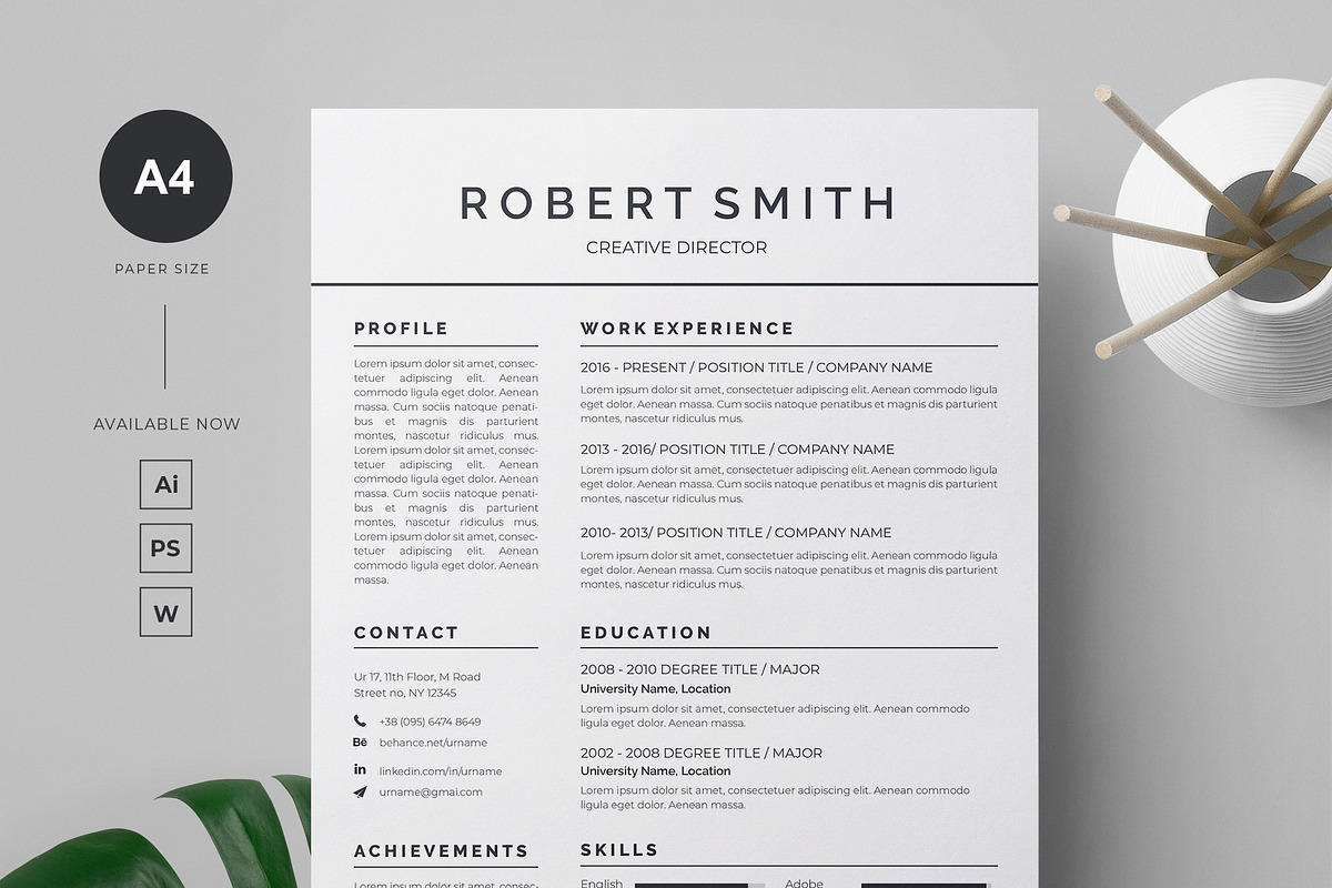 Pro Resume / CV Template in Letter Templates - product preview 8