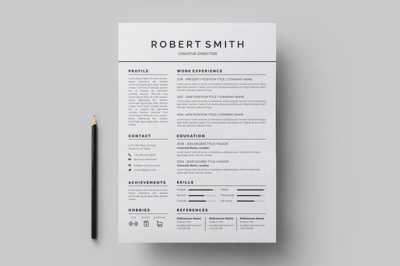 Pro Resume / CV Template in Letter Templates - product preview 2