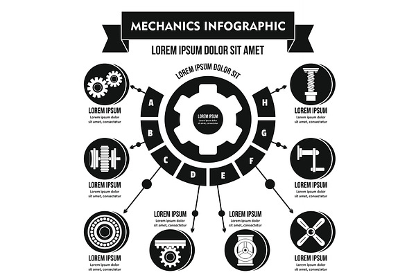 Mechanics infographic concept