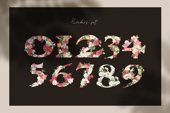 Vintage Flower Alphabet in Objects - product preview 5