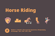 Horse Riding Flat Icons
