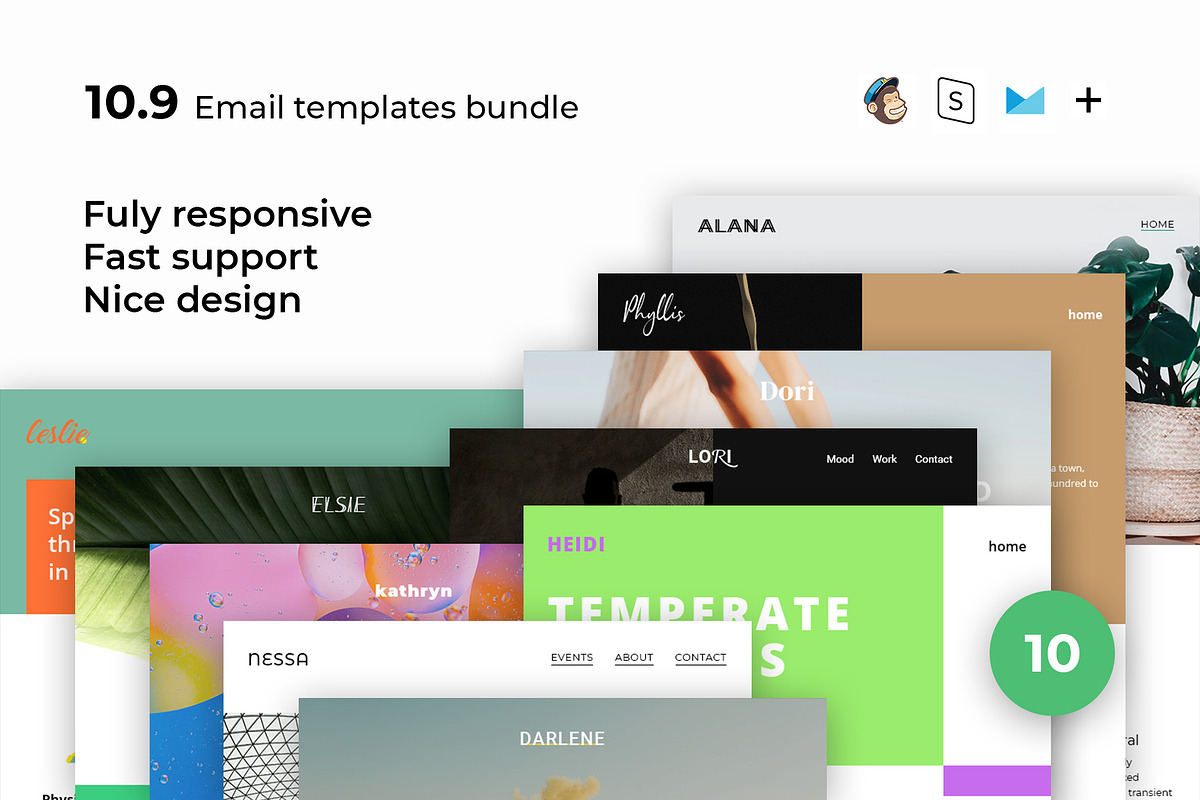 10 Email templates bundle IX in Mailchimp Templates - product preview 8