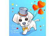 Valentine card with puppy Labrador