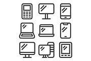 Electronic Devices Icons Set on