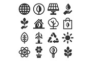 Ecology Icons Set on white