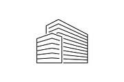 Office buildings isometric outline