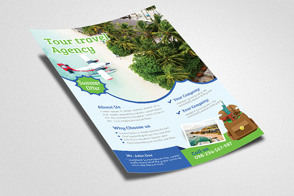Tour and Travel Flyer Template in Flyer Templates - product preview 1