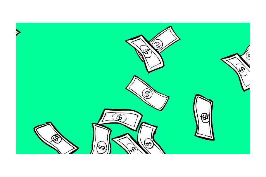 Animation Dollar Bill Thrown Up