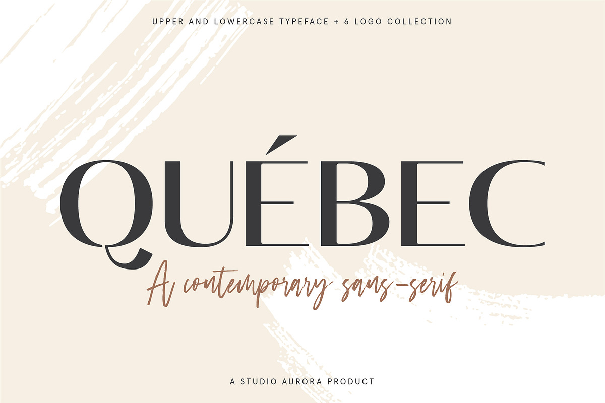 Quebec - Elegant Font and Logo Set in Sans-Serif Fonts - product preview 8