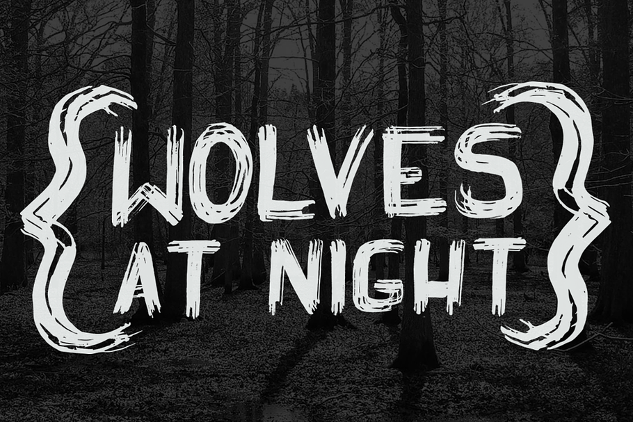 Wolves at Night in Sans-Serif Fonts - product preview 8