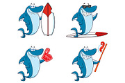 Cartoon Blue Shark . Collection 8
