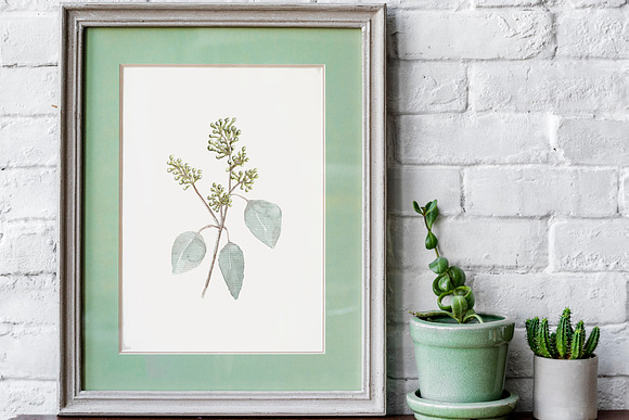 Watercolor Leaves Set Artprint x4 in Illustrations - product preview 1