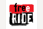 Free ride grunge lettering