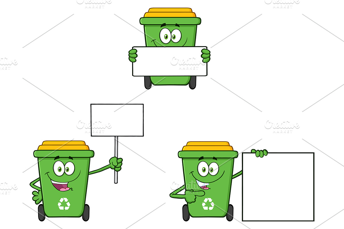 Cartoon Recycle Bin. Collection 2 in Illustrations - product preview 8
