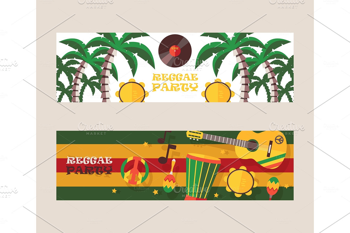 Reggae party invitation, vector in Objects - product preview 8
