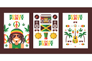 Reggae party invitation, vector
