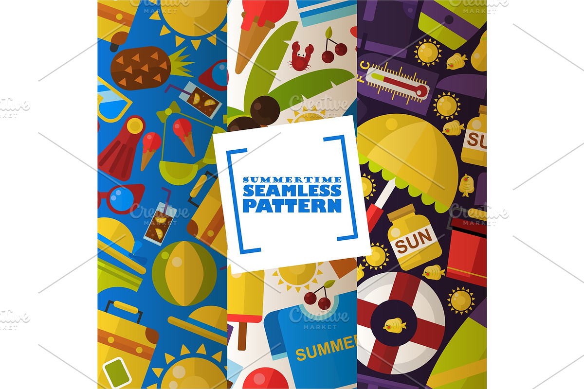 Summer vacation seamless pattern in Objects - product preview 8