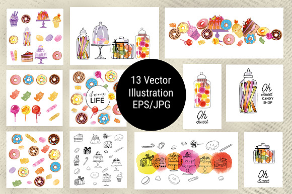 Sweet life set in Illustrations - product preview 2