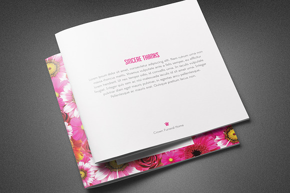 Flower Bud Funeral Program Template in Brochure Templates - product preview 2