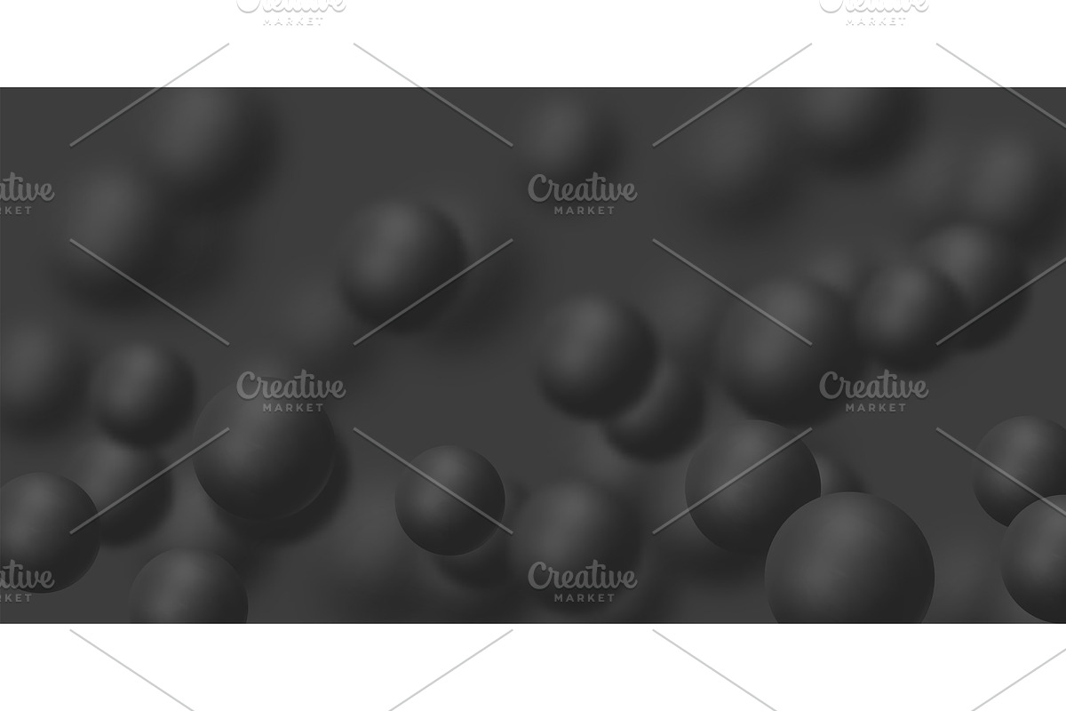 Dark Background with black balls in Objects - product preview 8