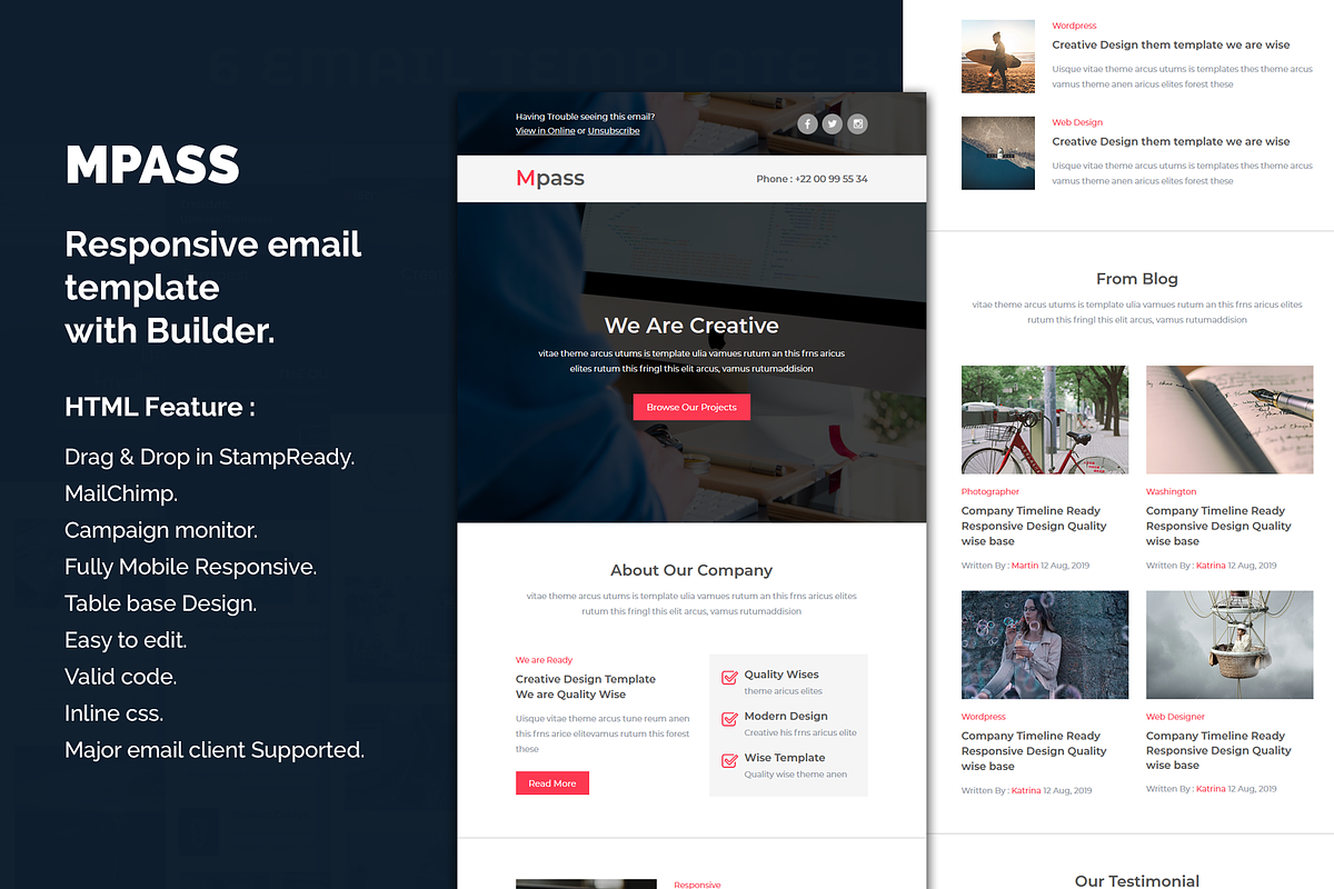Mpass - Responsive Email template in Mailchimp Templates - product preview 8