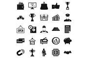 Cost icons set, simple style
