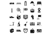 Bus icons set, simple style
