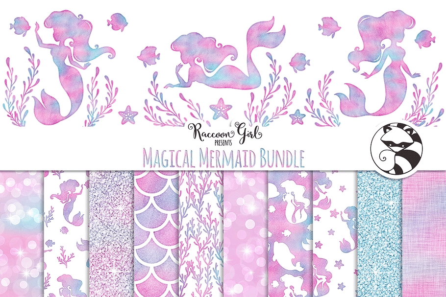 Magical Mermaid Bundle Set in Patterns - product preview 8