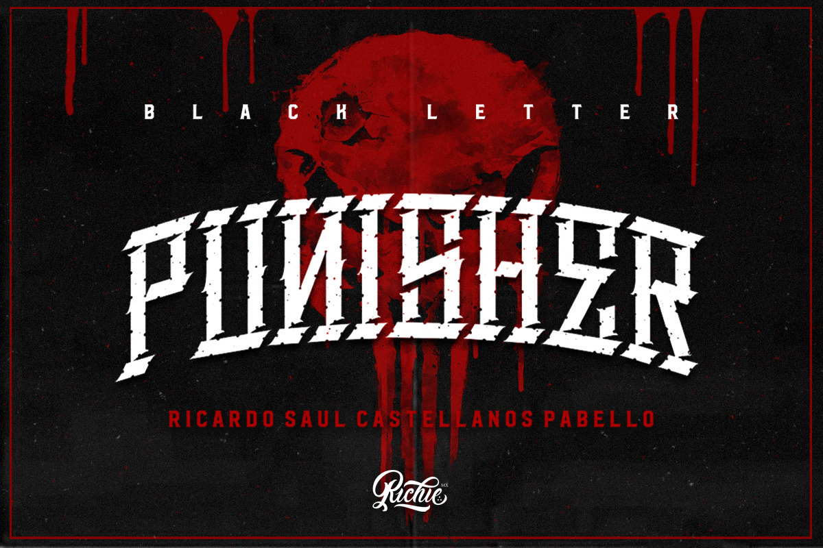 Punisher (Gothic Font) in Blackletter Fonts - product preview 8