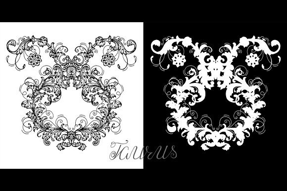 Zodiac signs in baroque style vector in Objects - product preview 2