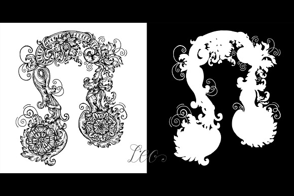 Zodiac signs in baroque style vector in Objects - product preview 5