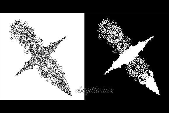 Zodiac signs in baroque style vector in Objects - product preview 9