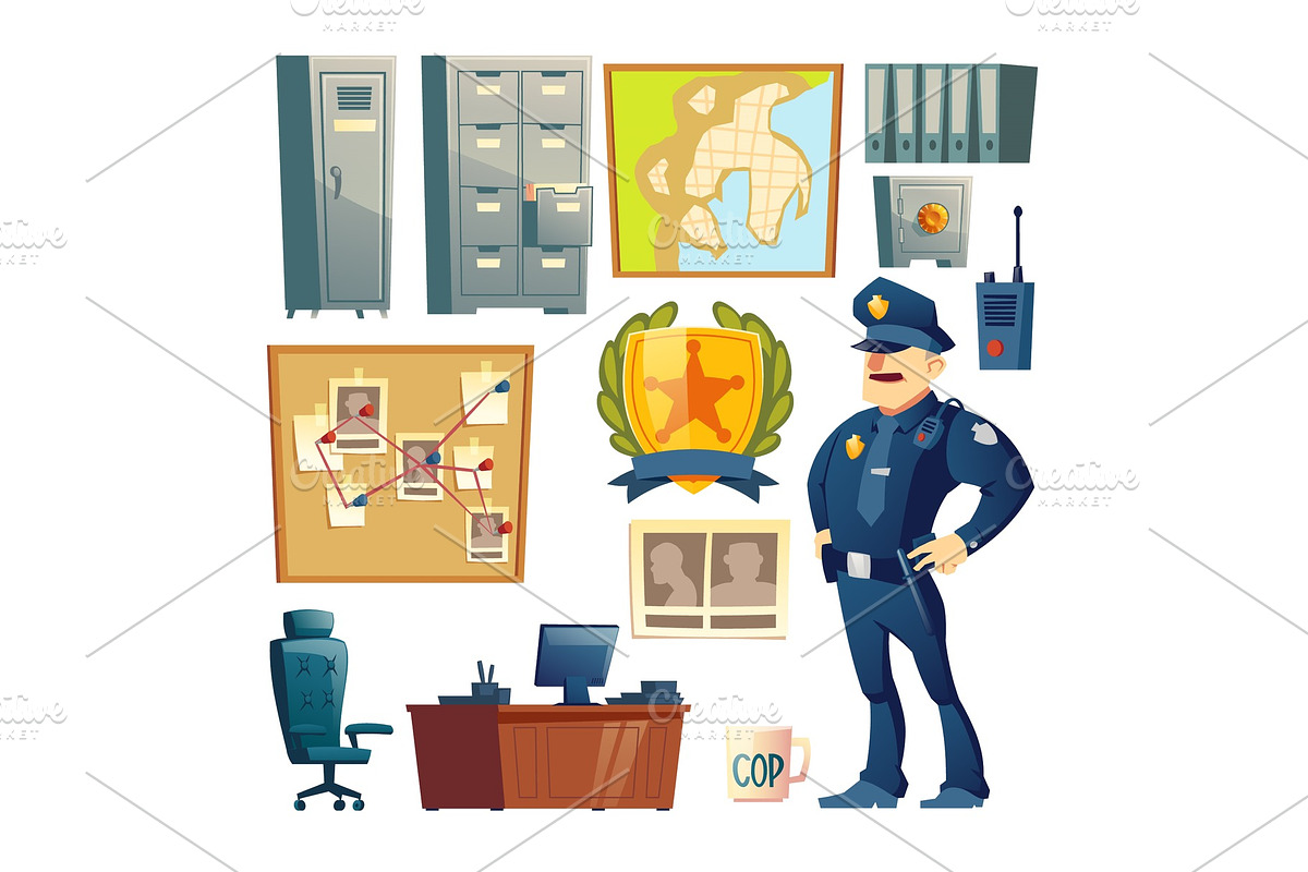 Police station interior element in Objects - product preview 8