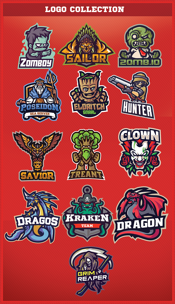 14 Mascot Logo Collection in Logo Templates - product preview 2