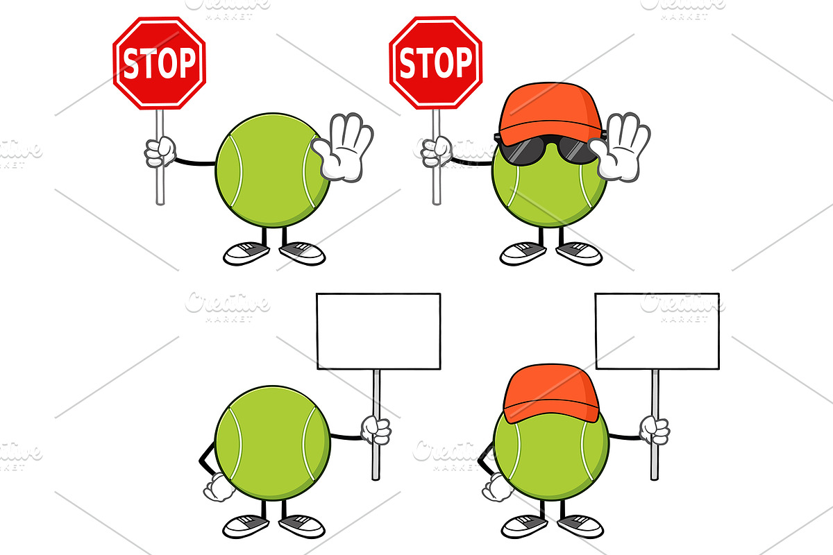 Tennis Ball Faceless. Collection 10 in Illustrations - product preview 8