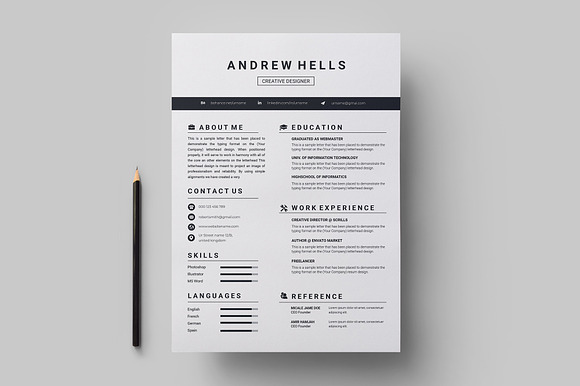 Resume / CV Template in Letter Templates - product preview 3