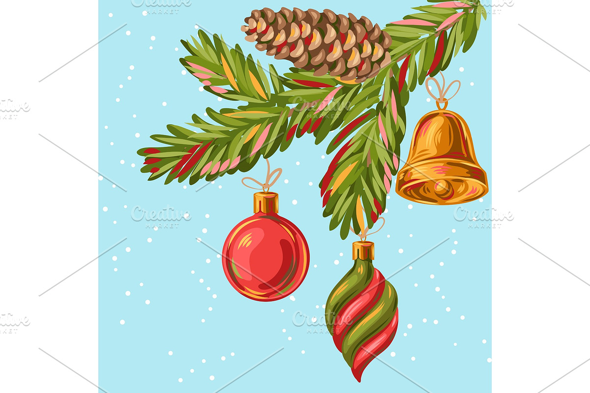 Merry Christmas invitation or in Illustrations - product preview 8