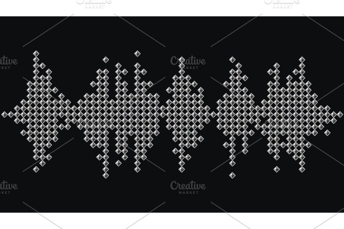3D Silver music wave logo. Audio in Illustrations - product preview 8