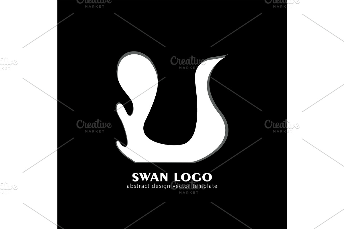 Swan Logo White silhouette in Illustrations - product preview 8