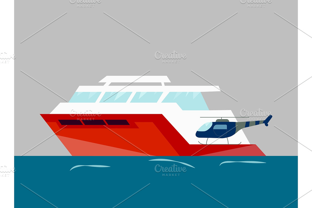 Ship at sea transport, shipping in Illustrations - product preview 8