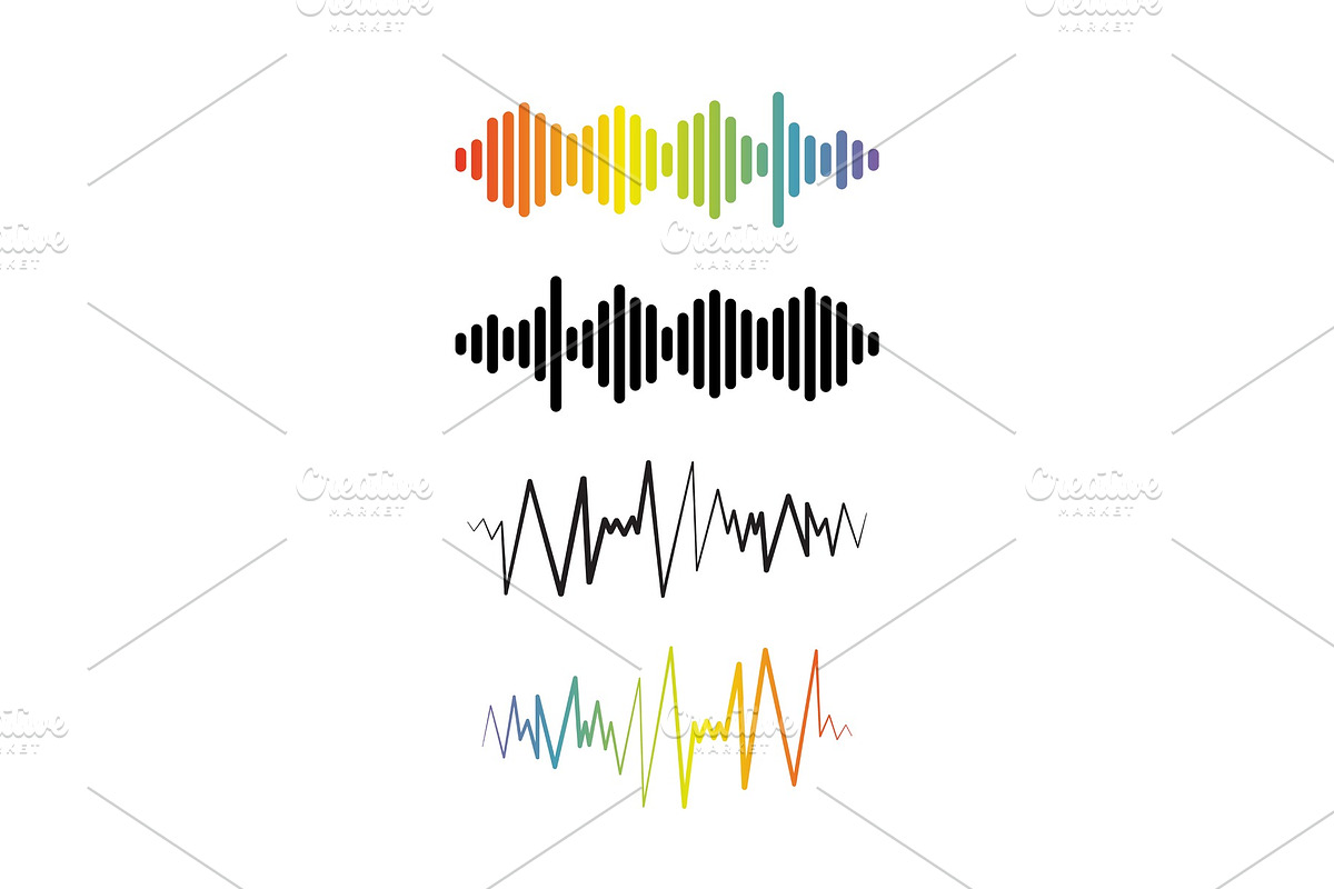 Set of Audio wave logos. Pulse music in Illustrations - product preview 8
