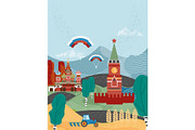 Russia vector postcard